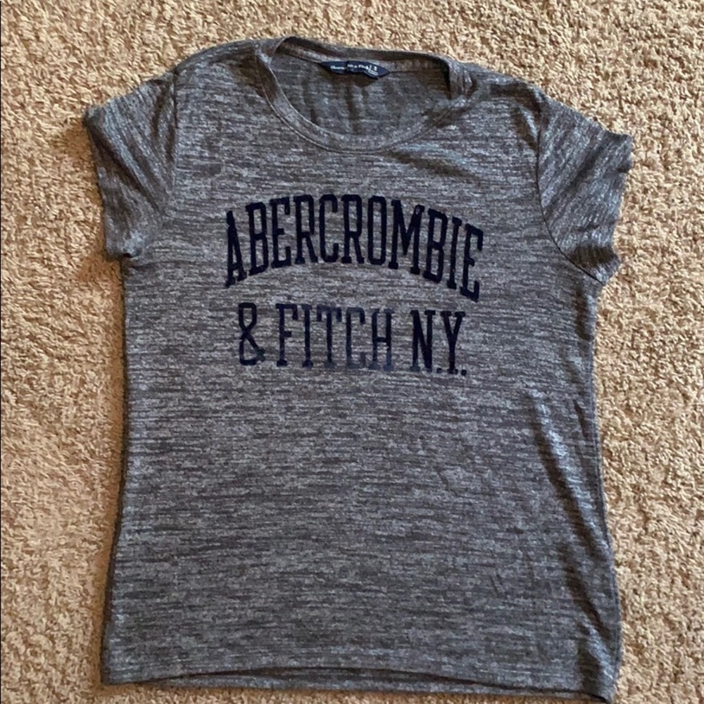 GREY AND NAVY CLASSIC ABERCROMBIE & FITCH TEE